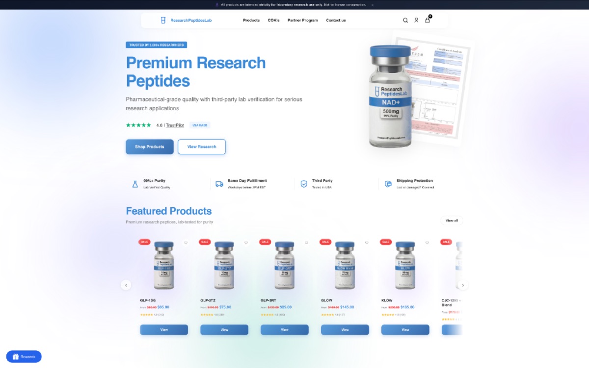 Research Peptides Lab platform